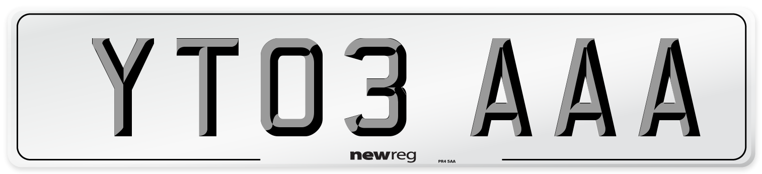 YT03 AAA Number Plate from New Reg